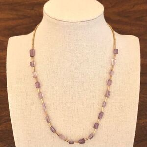 Monet | Amethyst and Gold Tone Beaded Necklace | 16” Adjustable